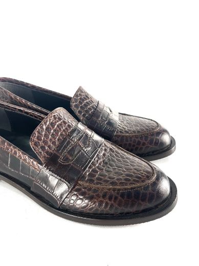 Kadın Hakiki Deri Loafer  KAHVE CROCO 05.23-230000002KAHVE CROCO resmi