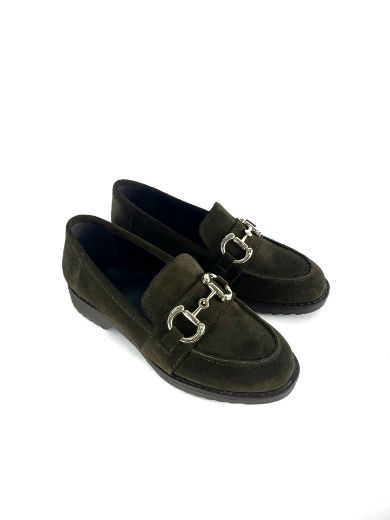 Lujo Hakiki Deri Kadın Loafer  HAKİ SÜET 05.23-323140003HAKİ SÜET resmi