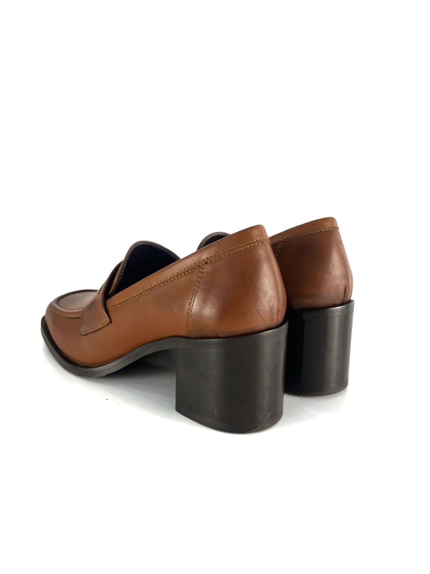 Lujo Hakiki Deri Kadın Topuklu Loafer  TABA DERİ 05.23-J22197002TABA DERİ resmi