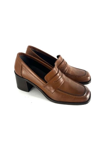 Lujo Hakiki Deri Kadın Topuklu Loafer  TABA DERİ 05.23-J22197002TABA DERİ resmi