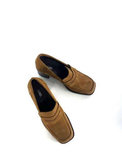 Lujo Hakiki Deri Kadın Topuklu Loafer  TABA SÜET 05.23-J22197002TABA SÜET resmi