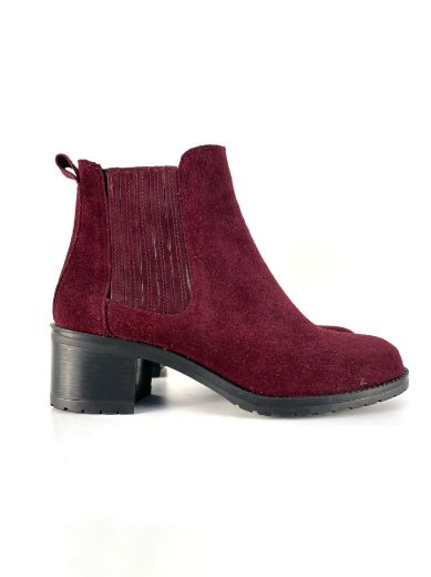 Lujo Hakiki Deri Kadın Bot  BORDO SÜET 06.23-713700002BORDO SÜET resmi