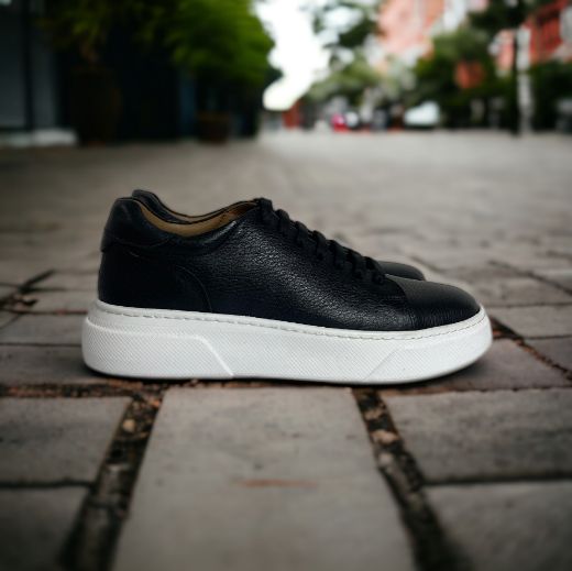Lujo Hakiki Deri Erkek Sneaker  SİYAH DERİ 10.24-LJERK0014SİYAH DERİ resmi