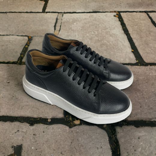 Lujo Hakiki Deri Erkek Sneaker  SİYAH DERİ 10.24-LJERK0014SİYAH DERİ resmi