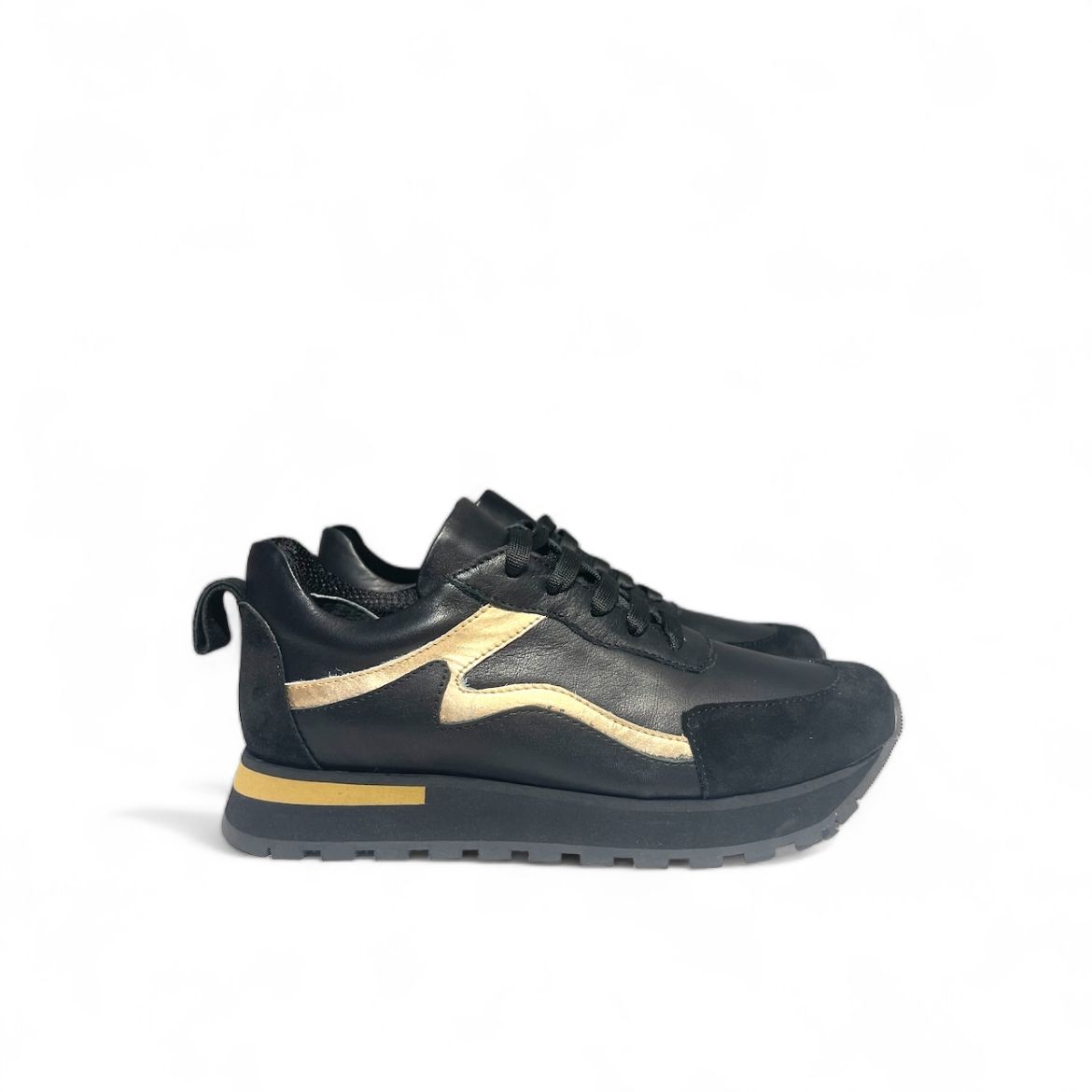 Lujo Hakiki Deri-Süet-Metalik Karışım Sneaker  SİYAH 09.24-000000006SİYAH resmi