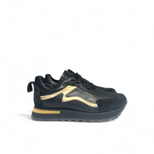 Lujo Hakiki Deri-Süet-Metalik Karışım Sneaker  SİYAH 09.24-000000006SİYAH resmi