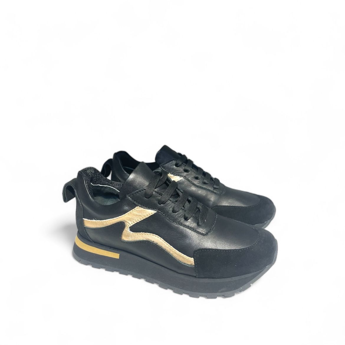Lujo Hakiki Deri-Süet-Metalik Karışım Sneaker  SİYAH 09.24-000000006SİYAH resmi