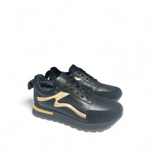 Lujo Hakiki Deri-Süet-Metalik Karışım Sneaker  SİYAH 09.24-000000006SİYAH resmi