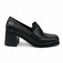 Lujo Hakiki Deri Kadın Topuklu Loafer  SİYAH DERİ 05.23-J22197002SİYAH DERİ