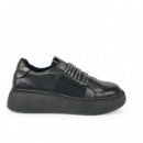 Lujo Hakiki Deri Taş Detaylı Çift Tarafı Lastikli Sneaker  SİYAH DERİ 09.24-000000008SİYAH DERİ
