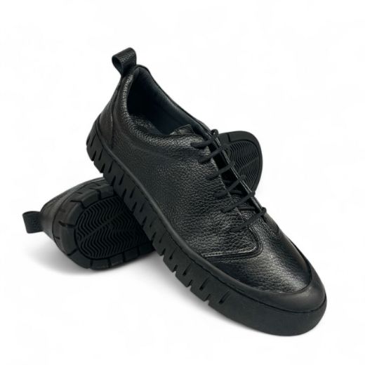 Lujo Hakiki Deri Erkek Kışlık Sneaker  SİYAH DERİ 10.24-LJERK0019SİYAH DERİ resmi