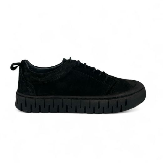 Lujo Hakiki Deri Erkek Kışlık Sneaker  SİYAH NUBUK 10.24-LJERK0019SİYAH NUBUK resmi