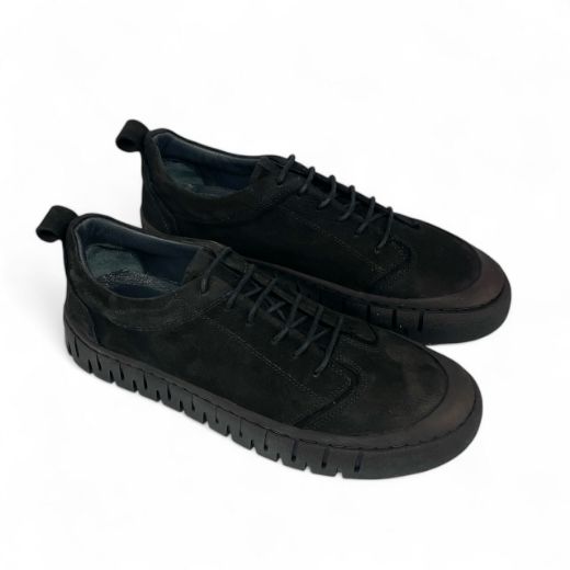 Lujo Hakiki Deri Erkek Kışlık Sneaker  SİYAH NUBUK 10.24-LJERK0019SİYAH NUBUK resmi