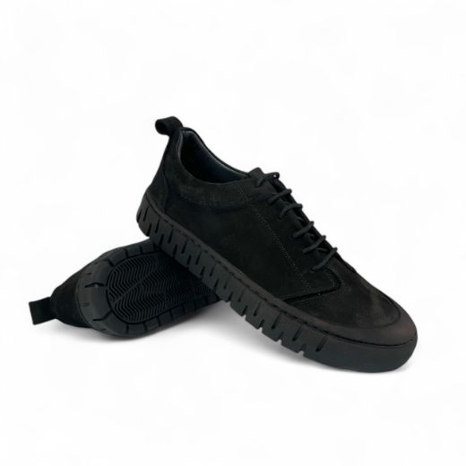 Lujo Hakiki Deri Erkek Kışlık Sneaker  SİYAH NUBUK 10.24-LJERK0019SİYAH NUBUK resmi
