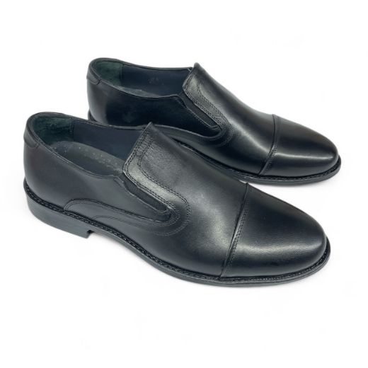 Lujo Hakiki Deri Lastik Detaylı Erkek Loafer  SİYAH DERİ 10.24-LJERK0024SİYAH DERİ resmi