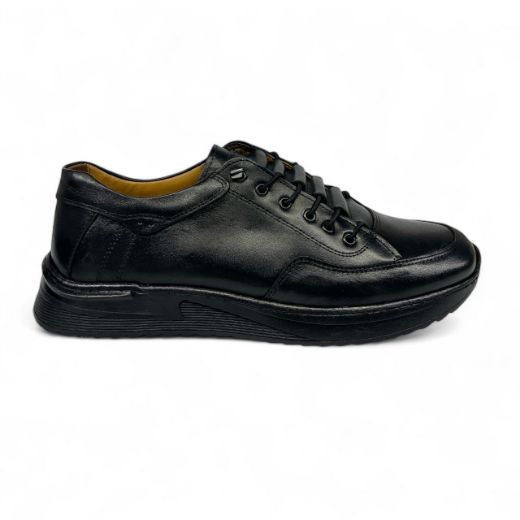 Lujo Hakiki Deri Bağcıklı Kışlık Erkek Sneaker  SİYAH DERİ 10.24-LJERK0025SİYAH DERİ resmi