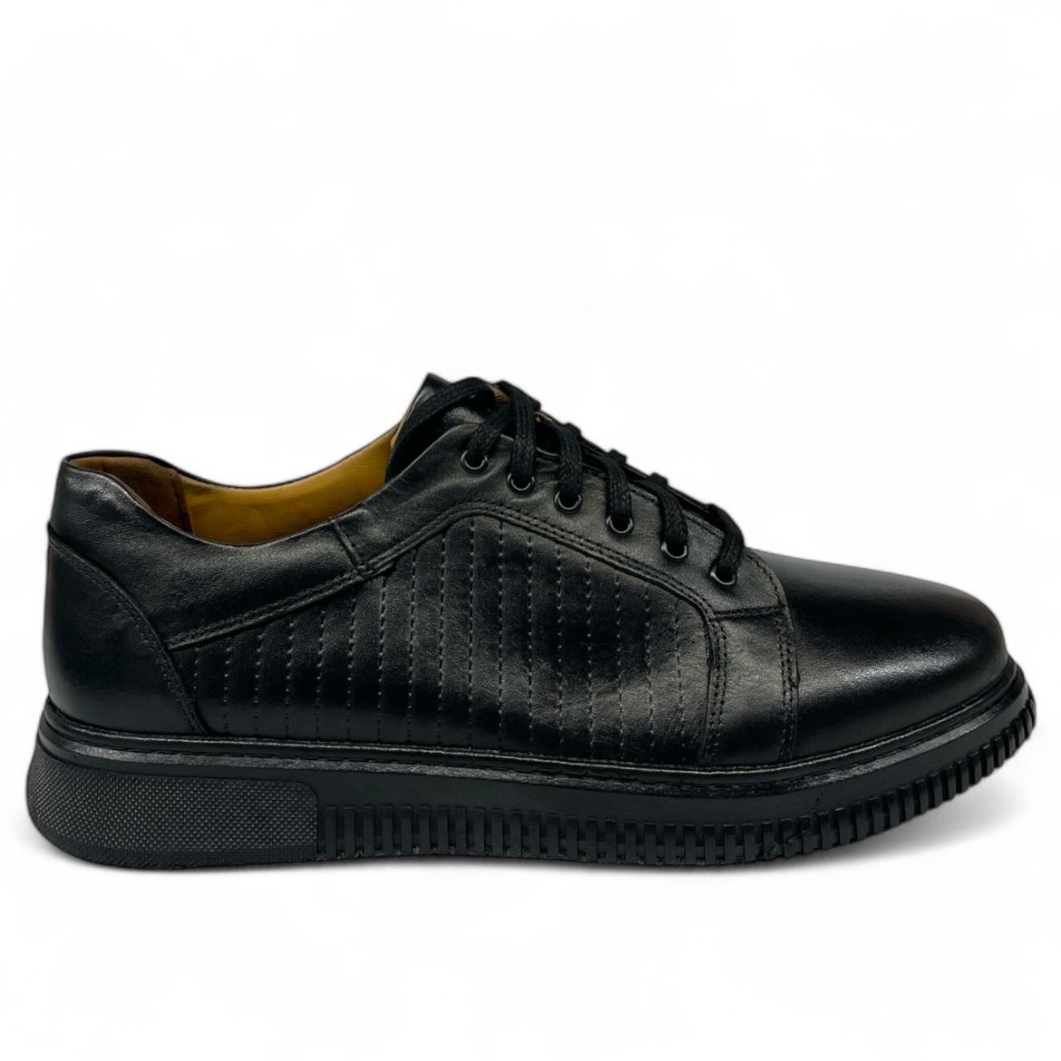 Lujo Hakiki Deri Bağcıklı Erkek Sneaker  SİYAH DERİ 10.24-LJERK0027SİYAH DERİ resmi