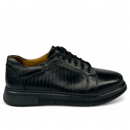 Lujo Hakiki Deri Bağcıklı Erkek Sneaker  SİYAH DERİ 10.24-LJERK0027SİYAH DERİ resmi