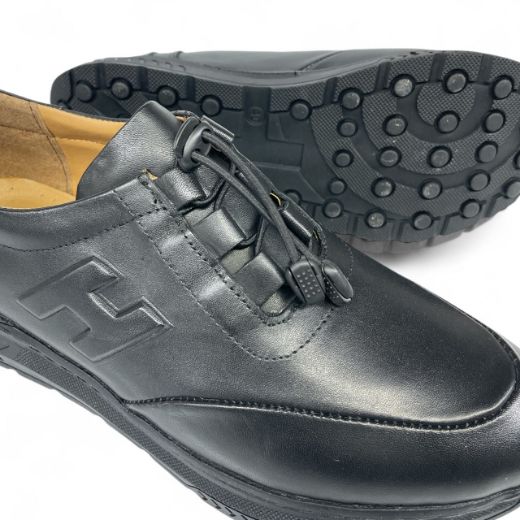 Lujo Hakiki Deri Kabartma Detaylı Erkek Sneaker  SİYAH DERİ 10.24-LJERK0028SİYAH DERİ resmi