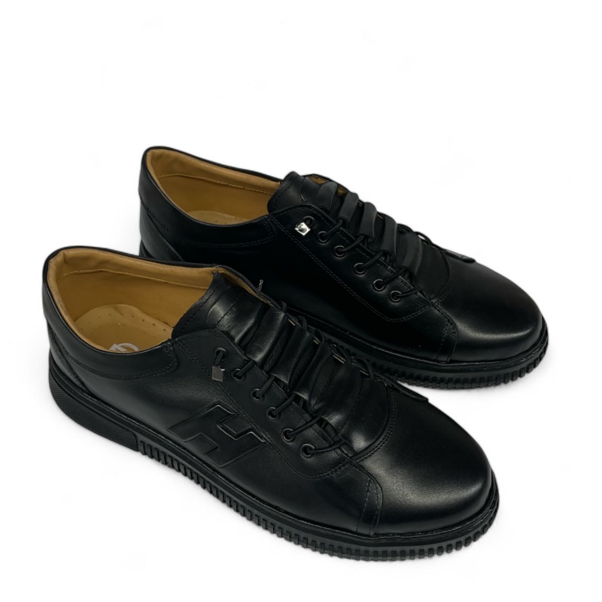 Lujo Hakiki Deri Kabartma Detaylı Erkek Sneaker  SİYAH DERİ 10.24-LJERK0031SİYAH DERİ resmi