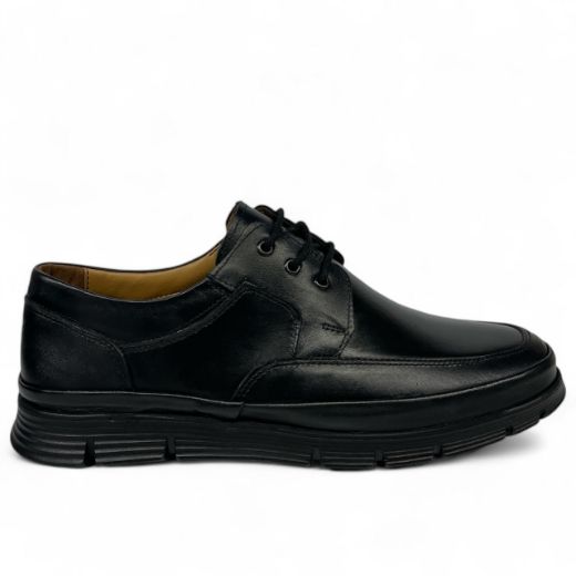 Lujo Hakiki Yumuşak Deri Erkek Sneaker  SİYAH DERİ 10.24-LJERK0034SİYAH DERİ resmi