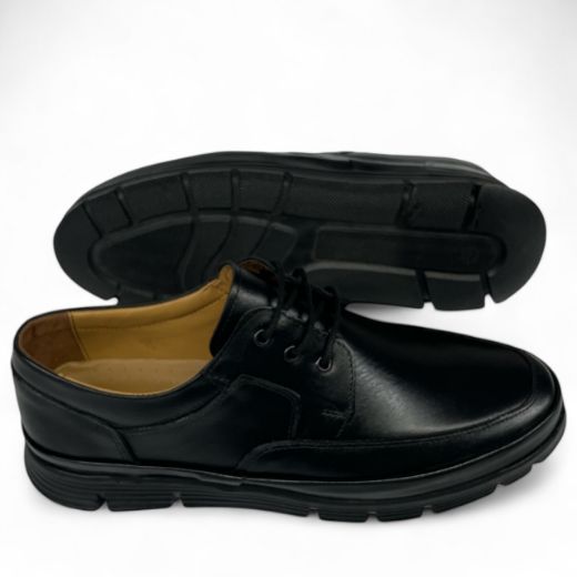 Lujo Hakiki Yumuşak Deri Erkek Sneaker  SİYAH DERİ 10.24-LJERK0034SİYAH DERİ resmi