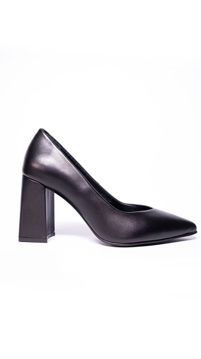 Lujo Kalın Topuk Stiletto  SİYAH DERİ PL.24-000008315SİYAH DERİ resmi