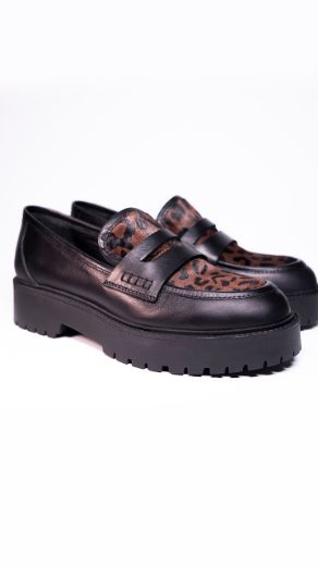 Lujo Platform Tabanlı Loafer  SİYAH DERİ-LEOPAR 05.24-0CRUNCH02SİYAH DERİ-LEOPAR resmi
