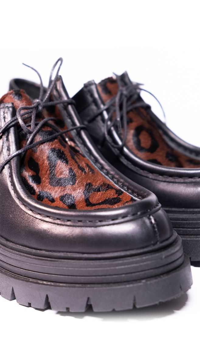 2602 Sısley Loafer  SİYAH DERİ-LEOPAR 05.24-000002602SİYAH DERİ-LEOPAR resmi