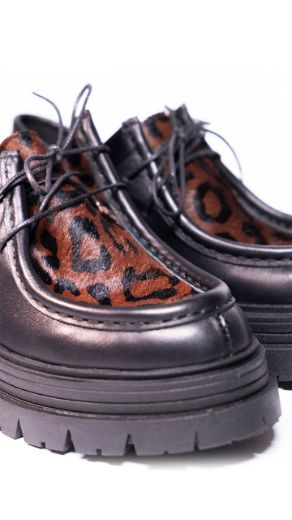 2602 Sısley Loafer  SİYAH DERİ-LEOPAR 05.24-000002602SİYAH DERİ-LEOPAR resmi