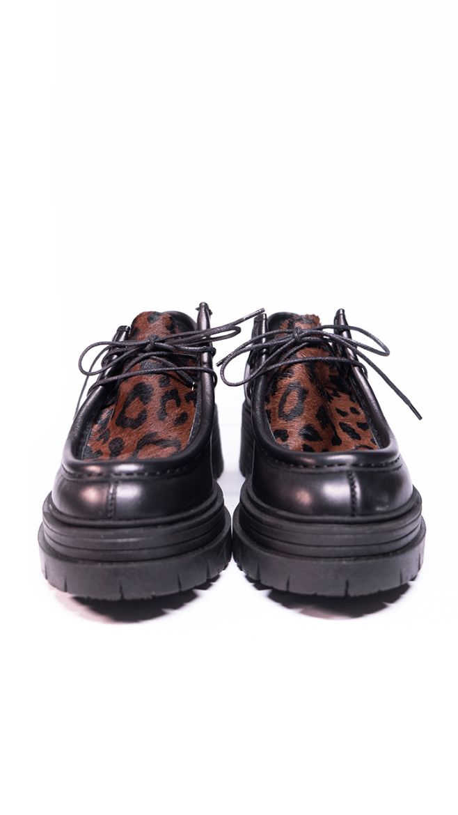 2602 Sısley Loafer  SİYAH DERİ-LEOPAR 05.24-000002602SİYAH DERİ-LEOPAR resmi